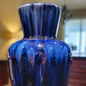 Mid Century West German Pottery Vase by Scheurich Cobalt Blue